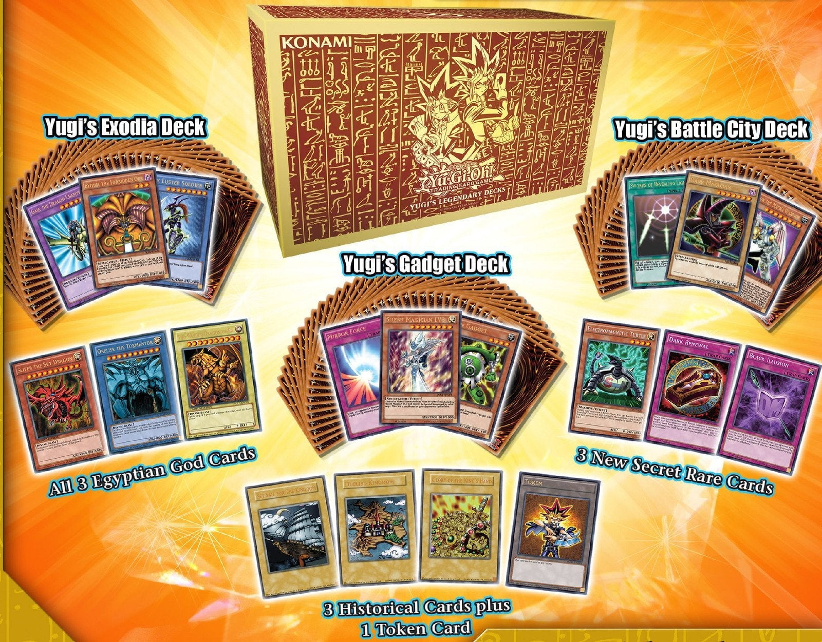 Yu-Gi-Oh Yugi's Legendary Decks Structure Decks with Egyptian God Dragon  Cards - Walmart.com