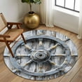 thumbnail image 3 of Grey Rudder Coastal Round Rug 5ft Washable Circle Kitchen Rugs Non Slip Summer Beach Retro Ocean Large Area Rug Indoor Floor Carpet for Bedroom Living Room Home Office Dining Room Nursery, 3 of 8
