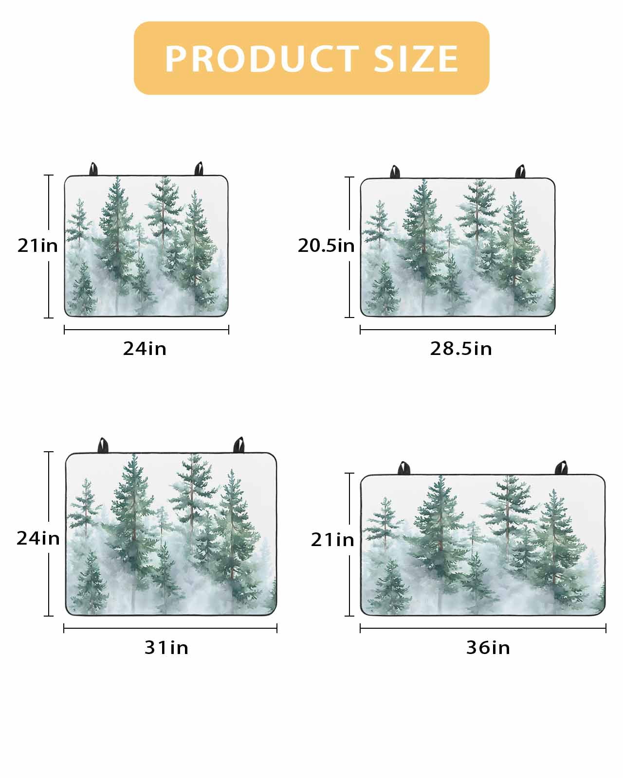 nqOlkjepod Large Induction Cooktop Protector Mat 24"x21", Forest Green Ombre Stove Top Covers for Electric Stove, Watercolor Sage Green Trees Stove Burner Cover Mats, Glass Top Stove Cover