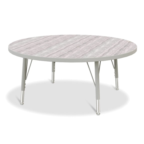 Jonti-Craft Berries® Round Activity Table - 42" Diameter, E-height - Driftwood Gray/Gray/Gray