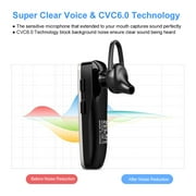 New Bee Bluetooth 5.0 Wireless Headset-12H Talk Time/30D Standby-Ear Hook Design Earpiece for Driving/Office-Compatible with iOS/Android (Black)