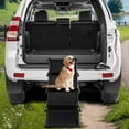 thumbnail image 3 of Foldable Dog Steps Portable Puppy Stairs 4 Steps Dog Stair Supports up to 176 Lb Wide Dog Ramp for Small Medium Large Dogs Cats, 3 of 9