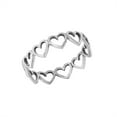 thumbnail image 1 of 81stgeneration Women's 925 Sterling Silver Multiple Cut-Out Love Heart Band Stackable Ring, 1 of 1