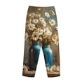 thumbnail image 3 of Lsque Rustic Daisy Mason Jars Print Women's Pajama Pants, Lounge Pant - Comfortable Home Wear,Elastic Waistband, Stylish Design-Medium, 3 of 9