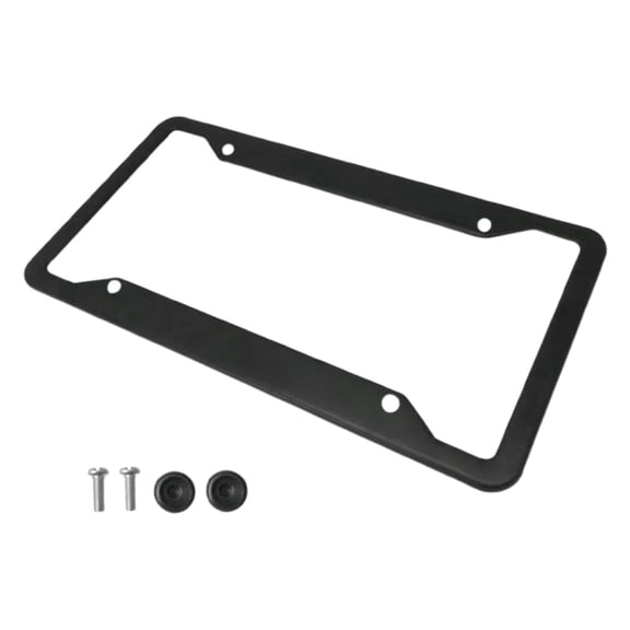Black Us Standard License Plate Frame Stainless Steel Material With Screws For Front Or Rear Mounting
