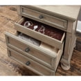 thumbnail image 2 of Two Drawers Wooden Nightstand with Hidden Drawer and Pull Out Metal Knob, Gray, 2 of 3