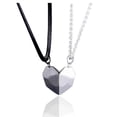 thumbnail image 5 of Collar de aleación magnética con forma de corazón de amor de Jinse para parejas, colgante de piedra de los deseos, collar de corazón a corazón, cadena de clavícula con forma de corazón, negro * plat, 5 of 5