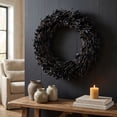 thumbnail image 6 of Halloween Wreath with Handmade Artificial Black Eucalyptus Leaf Wreath, 15.7 Inch Front Door Halloween Decorations for Indoor Outdoor Home Halloween Festival Decoration, 6 of 8