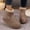 Khaki, variant on FRSASU Women's Snow Winter Boots Fuzzy Ankle Short Fur Lined Outdoor Slip-on Snow Booties with Zipper Khaki