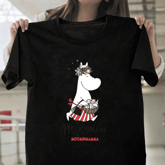 Moomin Moomintroll Moominmamma Flowers Nordic Art Unisex T-Shirt, up to size 3XL.