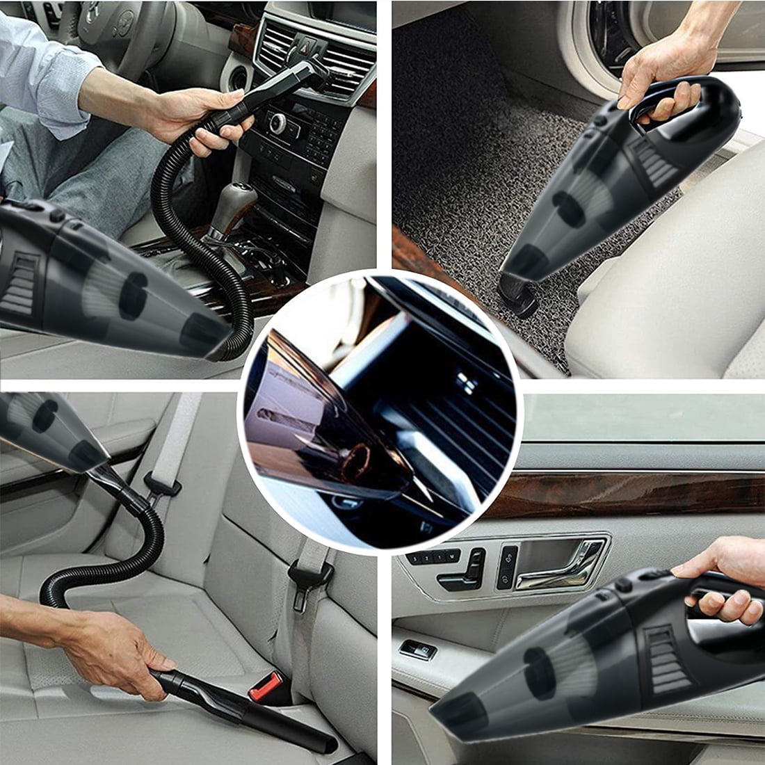 Portable Car Vacuum Cleaner, High Power Cordless Handheld Vacuum For Car, Rechargeable Wet Dry Hand Held duster for Detailing and Cleaning Car Interior Home Car Dual Purpose (Black)