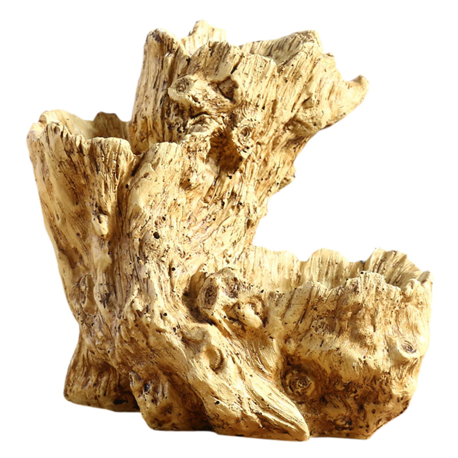CarpNettore Planter Pot Artificial Driftwood Succulent Container for Bedroom Home Indoor