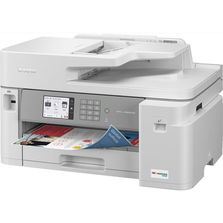 Brother - MFC-J5855DW INKvestment Tank All-in-One Inkjet Printer with up to 1-Year of Ink In-box - White/Gray
