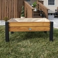 thumbnail image 4 of Backyard Discovery 48" Teak Wood Raised Garden Bed Planter Box, Galvanized Steel Legs, 4 of 9