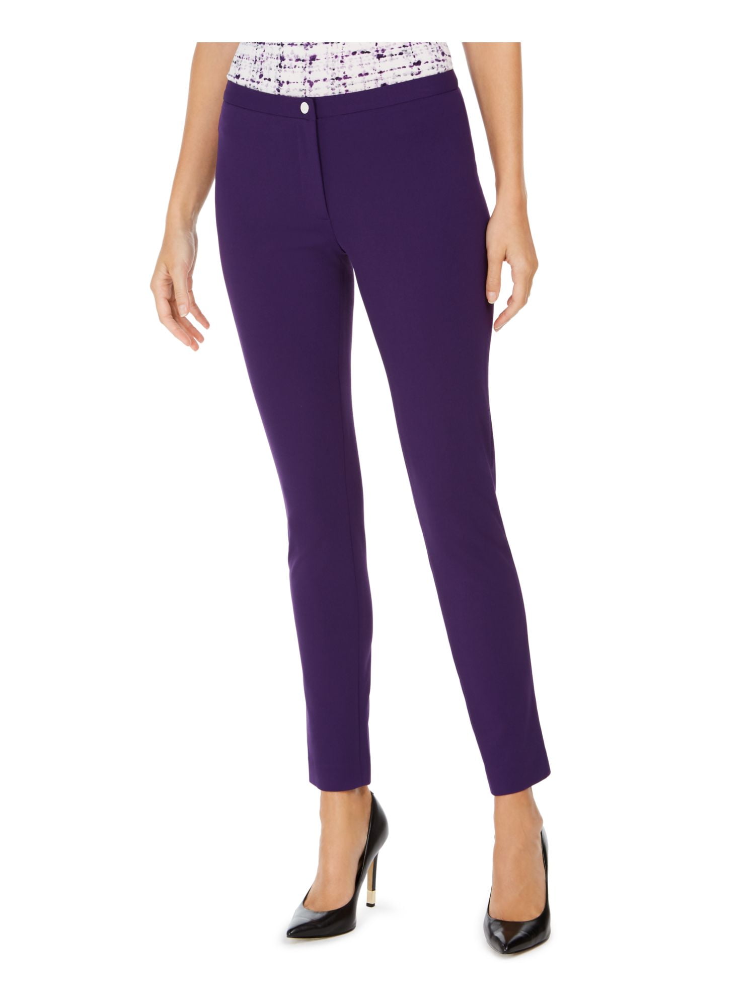 CALVIN KLEIN Womens Purple Evening Skinny Pants 6 - Walmart.com