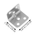 thumbnail image 2 of 12 Pcs 1 Sac Supports d'Angle pour Meubles avec Vis (Argent), 2 of 8