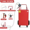 thumbnail image 4 of Yesurprise 50 Gallon Protable Gas Caddy With Manual Transfer Pump Fuel Storage Tank & 4 Wheels Gasoline Diesel Fuel Container for Atv Car Mowers Tractors Boat Motorcycle, 4 of 7