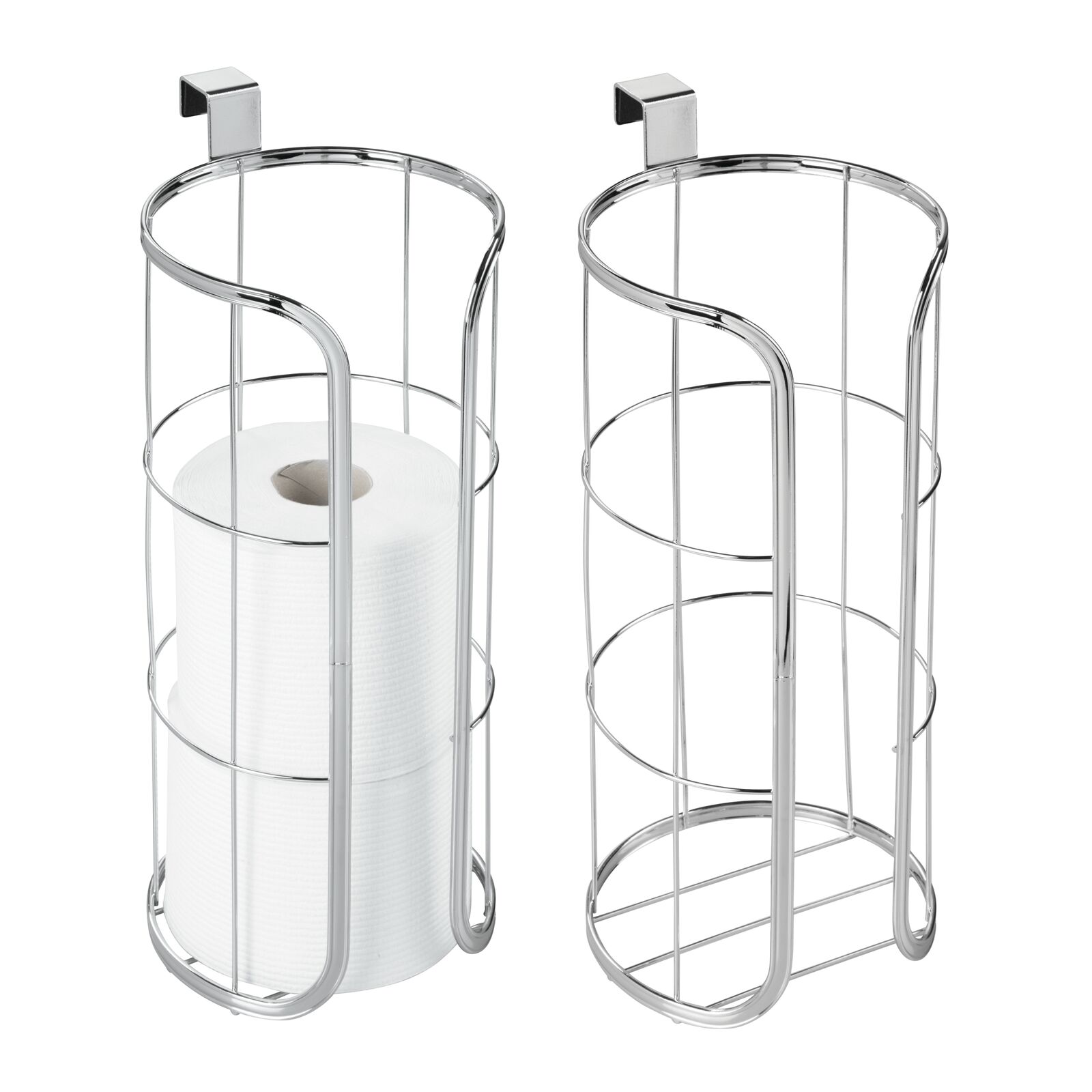 mDesign Modern Over the Tank Hanging Toilet Tissue Paper Roll Holder