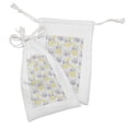 thumbnail image 2 of Floral Fabric Pouch Set of 2, Chamomiles Bluebells on a Pale Grey Background, Small Drawstring Bag for Toiletries Masks and Favors, 9" x 6", Pale Purple Multicolor, by Ambesonne, 2 of 2