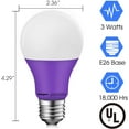 thumbnail image 4 of E Energetic Lighting LED 3 w (40 w Equivalent) Purple Decorative Light Bulbs, (2 Pack), 4 of 7