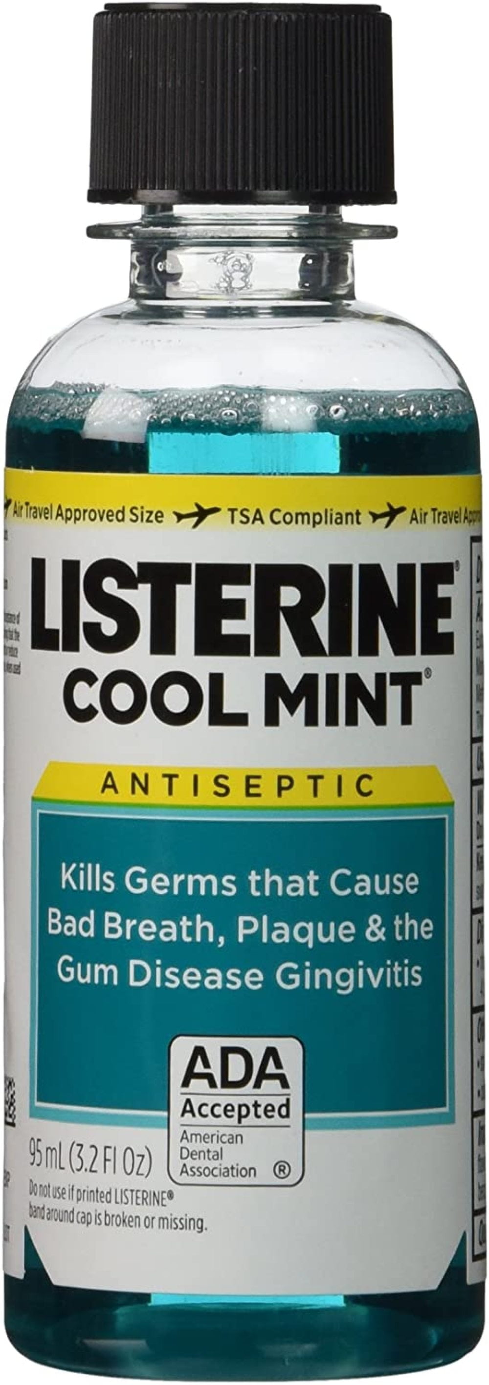 Listerine Cool Mint Antiseptic Mouthwash Travel Size 3.2 Ounces (Pack