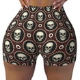 thumbnail image 2 of Pofeuu Skulls And Red Eyeballs Print Workout Shorts for Women Scrunch Butt Lifting High Waisted Yoga Gym Seamless Booty Biker Shorts-Small, 2 of 8