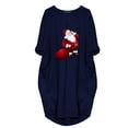thumbnail image 3 of BLTIBY Christmas Sweatshirt Dress for Women Oversized Xmas Printed Fall Winter Round Neck Dresses Soft Casual Long Sleeve Fashion Pullover Outfits with Pockets 2024 Trendy Navy XXL, 3 of 5