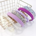 thumbnail image 5 of 7pcs Headbands for Women, Non Slip Wide Floral Padded Headband Cute Pearl Hairbands for Womens Gilrs Thin Thick Short Hair Fashion Accessories, Purple, 5 of 9