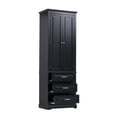 thumbnail image 5 of 70" Tall Storage Cabinet, Modern Multi-Function Large Closet Storage Cabinet with 2 Doors and 3 Drawers, Wood Wardrobe Armoire Closet for Bathroom, Office, Bedroom, Living Room, Black, 5 of 8