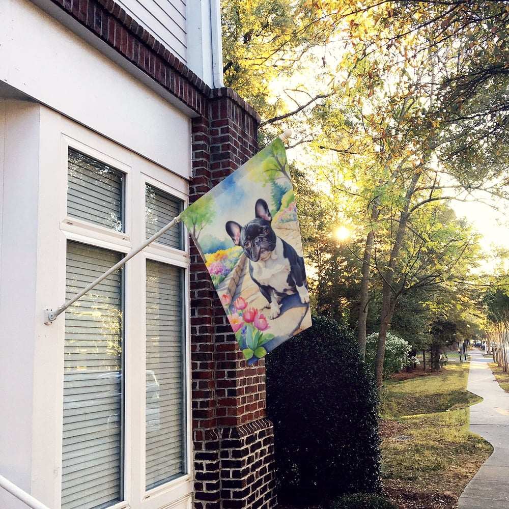 French Bulldog Spring Path House Flag 28 in x 40 in