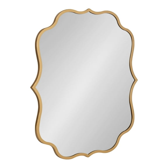 Kate and Laurel Higby Scalloped Wall Mirror, 24 x 31, Gold, Decorative Modern Glam Mirror with Curved Scalloped Edge and Robust Metal Frame
