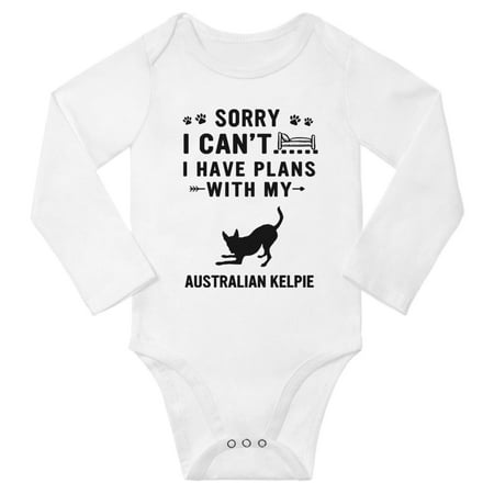 

Sorry I Can t I Have Plans With My Australian Kelpie Baby Long Sleeve Bodysuit (White 18-24 Months)