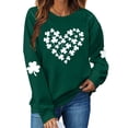 thumbnail image 2 of Besolor Chandail en Molleton pour Femmes St Patricks Day Trèfle Imprimé Manches Longues Pull Décontracté Col Rond Graphique, 2 of 5