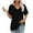 Black, variant on Alkepwun Oversized Tshirts for Women Summer V Neck Rolled Short Sleeve Pocket Tops Casual Loose Basic Tee Shirts