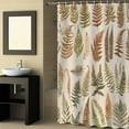 thumbnail image 2 of Fabric Shower Curtain, Summer Tropical Yellow Leaves Beige Texture Bathroom Curtain with 12 Hooks Waterproof No Bad Odor Machine Washable Bath Curtains for Bathroom, Spa Room, 66"x72", 2 of 6