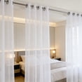 thumbnail image 6 of Nanqianyi White Sheer Curtains with Grommets, Light Filtering Semi Transparent Voile Drapes for Bedroom Living Room, 1 Panel, 52"W x 84"L, 6 of 9