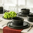 thumbnail image 3 of Stone Lain 12 Piece Modern Stoneware Dinnerware Set Plates, Bowls, Charcoal Grey, 3 of 7
