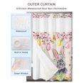 thumbnail image 4 of No Hook Shower Curtain with Snap-in Liner, Easter Rabbits Waterproof Fabric Bathroom Curtains, Weeping Pink Peach Eggs Vintage Beige Spring Bath Curtains & Mesh Top Window 72"x78" Long, 4 of 9