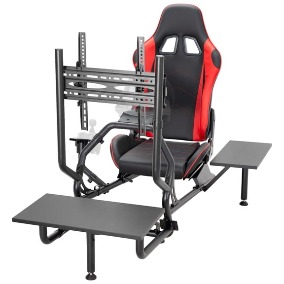 VIVO Racing Simulator Cockpit with Wheel Stand, Gear Mount, TV Mount, Shelf Kit
