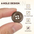 thumbnail image 4 of Uxcell 50pcs Sewing Button 18mm 4 Holes Resin Round Crafting Buttons, Dark Brown, 4 of 6