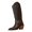 D-566 Coffee, variant on D-566 Brown Ladies Solid Color Western Cowboy Winter Chunky Heel Long Boots Middle Heel Casual Fashionable Knight Footwear