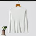 thumbnail image 1 of Suéter de punto para mujer, cuello alto, manga larga, suéter delgado de otoño e invierno Irfora Blanco, 1 of 4