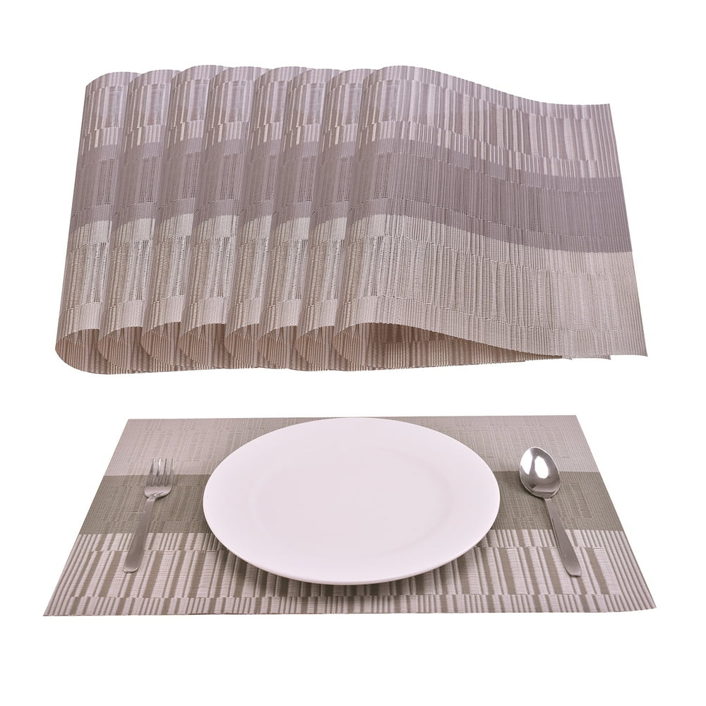 Decozen PVC Placemats Set of 4 for Dining Table Coffee Table Kitchen Mats Heat Resistant Anti