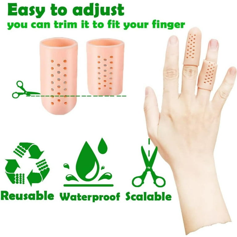 Gel Finger Cots with Air Holes, Finger Protectors (14 PCS) Breathable  Silicone Finger Caps, Finger Sleeves Fingertips Protection for Eczema  Wounds