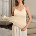 thumbnail image 7 of ZHOGXU Camisole For Women Built In Bra Tank Tops Adjustable Spaghetti Strap Solid Color Comfortable Lightweight Vest For Daily Wear,Beige,L, 7 of 7