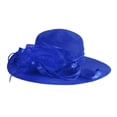 thumbnail image 4 of Daolelai Spring and Summer Mesh Sun Hat Organza Flower Temperament Wedding Hat Sun Protection Round Top Large Brim Hat Fashion Hat for Women, 4 of 4