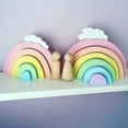 thumbnail image 5 of Rainbow Wooden Building Blocks Stacker Nesting Ornaments Children's Play Room Game Toys Home Wall Decoration, 5 of 6