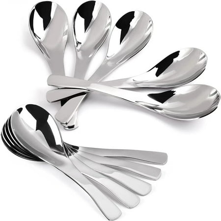 

EIMELI 10 Pcs Food Grade Stainless Steel Spoons Silverware Dinner Tablespoons Soup Spoons Coffee Spoons Flatware Spoons Mirror Finish & Dishwasher Safe (5.3*1.3 inch)