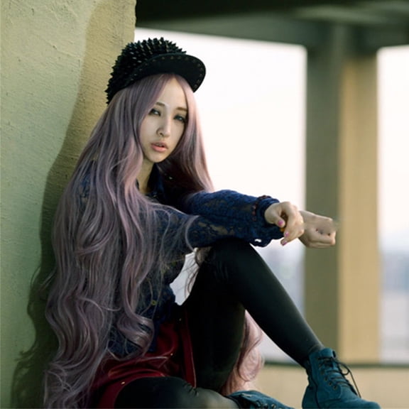 Long Gradient Curly Synthetic Wig, 100cm, Black and Pink, Adjustable Cap, Heat-Resistant Fiber, Ideal for Cosplay, Halloween, Christmas, and Daily Wear Wedding, Halloween, Christmas,Season, Annivers