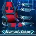 thumbnail image 3 of YRLLENSDAN Office Gaming Chairs Ergonomic Office Chair w/ Lumbar Support Armrest PU Leather Adjustable Height Computer Gaming Chair Gaming Desk Chair Gaming Computer Chairs for Adults, Red, 3 of 7